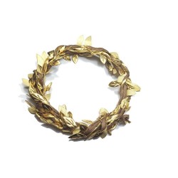Gałązka z listkami brąz/złoto  wewnątrz z drutem formowalnym
