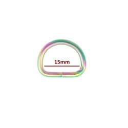 Półkole kaletnicze   15/3 mm tęczowy . neo chrom z tytanem