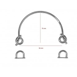 Rączka WĘZEŁ 10 cm ozd. do toreb. nikiel