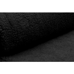 Tkanina futerkowa MINKY BARANEK czarny  długość włosa 8mm,  szerokośc tkaniny 160 cm, grubość 9mm