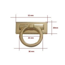 Zamek  55x20 PROST do torebek złoto .