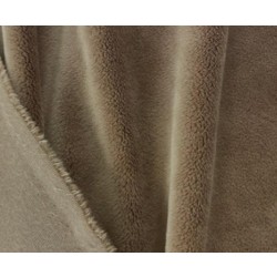 Tkanina futerkowa MINKY LEO ciemny beż  długość włosa 3mm,  szerokośc tkaniny 150 cm
