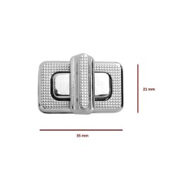 Zamek  35x21 PROST mot.KRATKA  nikiel do torebek