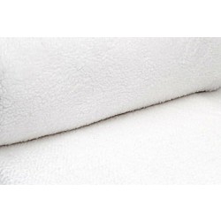 Tkanina futerkowa MINKY BARANEK biała  długość włosa 5mm,  szerokośc tkaniny 180 cm