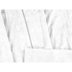 Tkanina futerkowa MINKY gładki  biały  długość włosa 1mm,  szerokośc tkaniny 150 cm