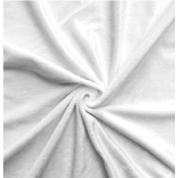 Tkanina  MINKY SARA gładki  biały  długość włosa 1mm,  szerokośc tkaniny 160 cm