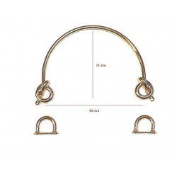 Rączka WĘZEŁ 10 cm ozd. do toreb. złoto