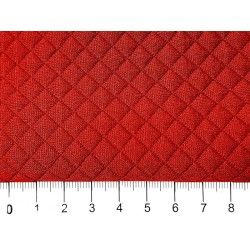 Dzianina pikowana KR7  czerwona  krateczka 7x7mm ,  szerokośc tkaniny 150 cm